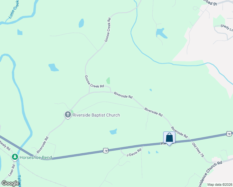 map of restaurants, bars, coffee shops, grocery stores, and more near 452 Riverside Road in Tallapoosa