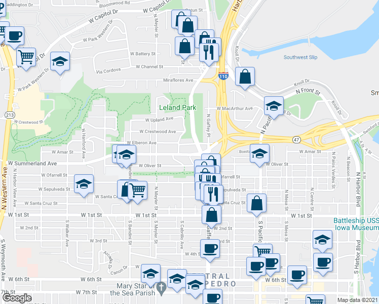 map of restaurants, bars, coffee shops, grocery stores, and more near 780 West Elberon Avenue in Los Angeles