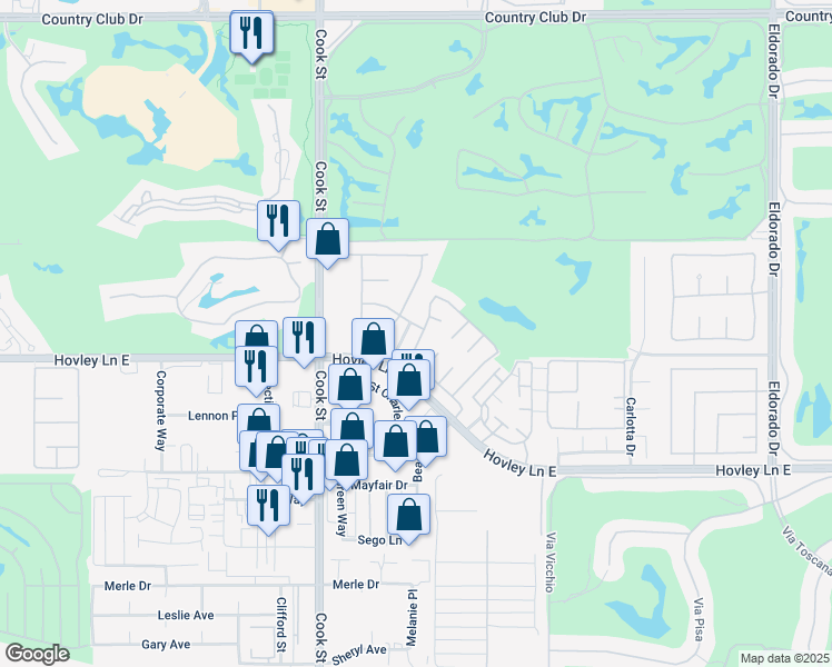 map of restaurants, bars, coffee shops, grocery stores, and more near 41955 Largo in Palm Desert