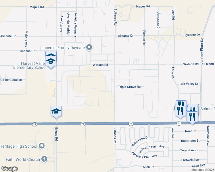 map of restaurants, bars, coffee shops, grocery stores, and more near 25674 Pine Ridge Road in Homeland