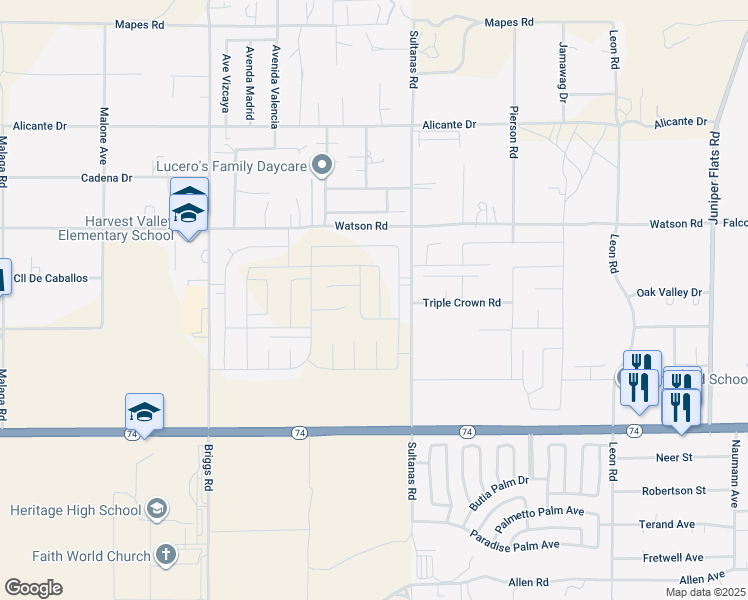 map of restaurants, bars, coffee shops, grocery stores, and more near 25601 Pine Ridge Road in Homeland