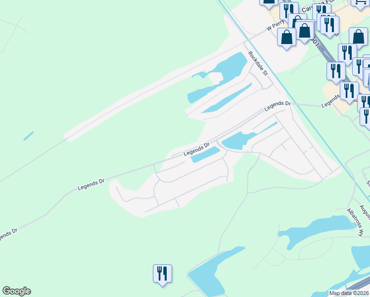 map of restaurants, bars, coffee shops, grocery stores, and more near 260 Legends Village Loop in Myrtle Beach