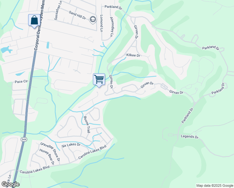 map of restaurants, bars, coffee shops, grocery stores, and more near 4475 Girvan Drive in Myrtle Beach