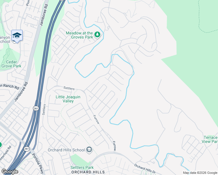 map of restaurants, bars, coffee shops, grocery stores, and more near 100 Jayhawk in Irvine
