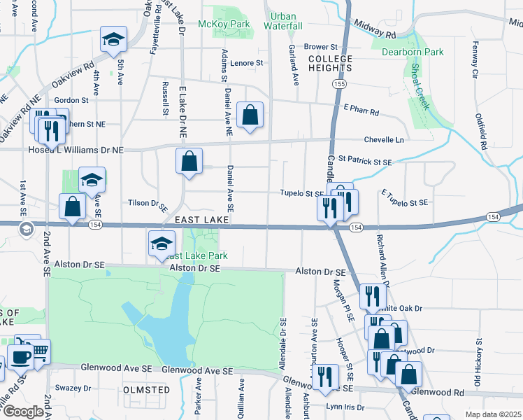 map of restaurants, bars, coffee shops, grocery stores, and more near 2751 Tupelo Street Southeast in Atlanta