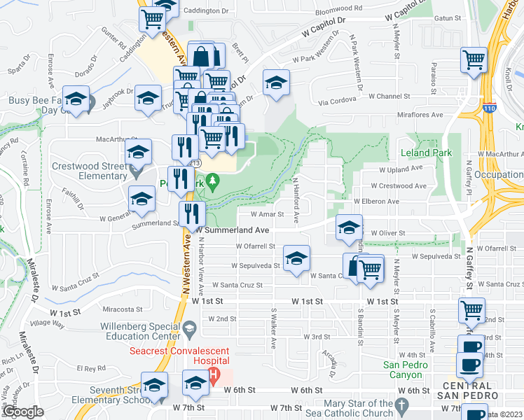 map of restaurants, bars, coffee shops, grocery stores, and more near 525 North Walker Avenue in Los Angeles