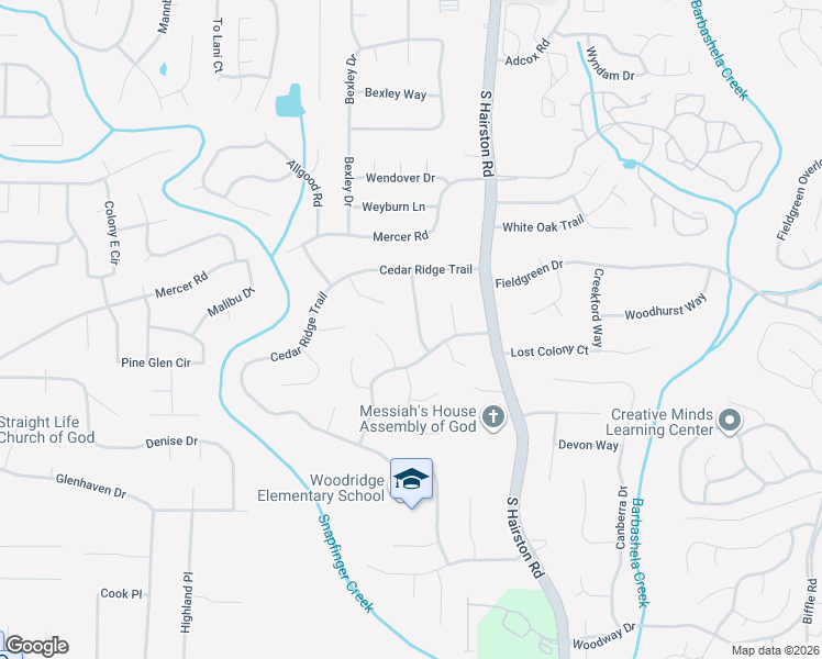 map of restaurants, bars, coffee shops, grocery stores, and more near 1498 Spruce Ridge Way in Stone Mountain