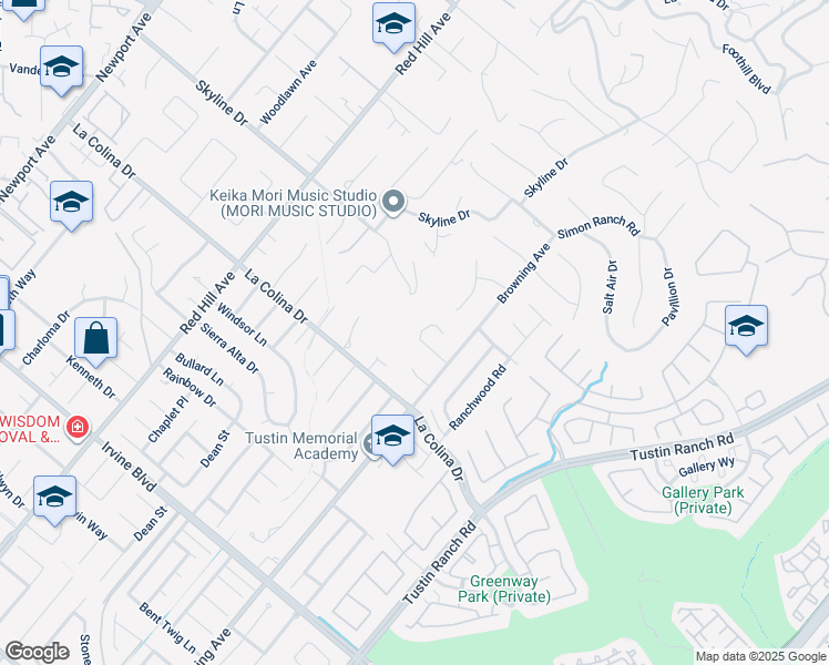 map of restaurants, bars, coffee shops, grocery stores, and more near 12361 Morningside Lane in Santa Ana