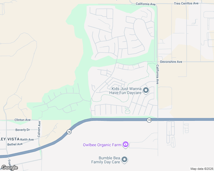 map of restaurants, bars, coffee shops, grocery stores, and more near 243 Firestone Lane in Hemet
