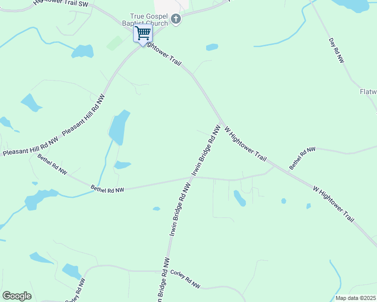 map of restaurants, bars, coffee shops, grocery stores, and more near 3890 Irwin Bridge Road Northwest in Conyers