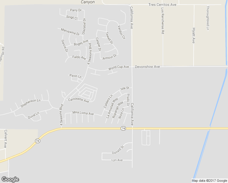 map of restaurants, bars, coffee shops, grocery stores, and more near 225 Caldera Lane in Hemet