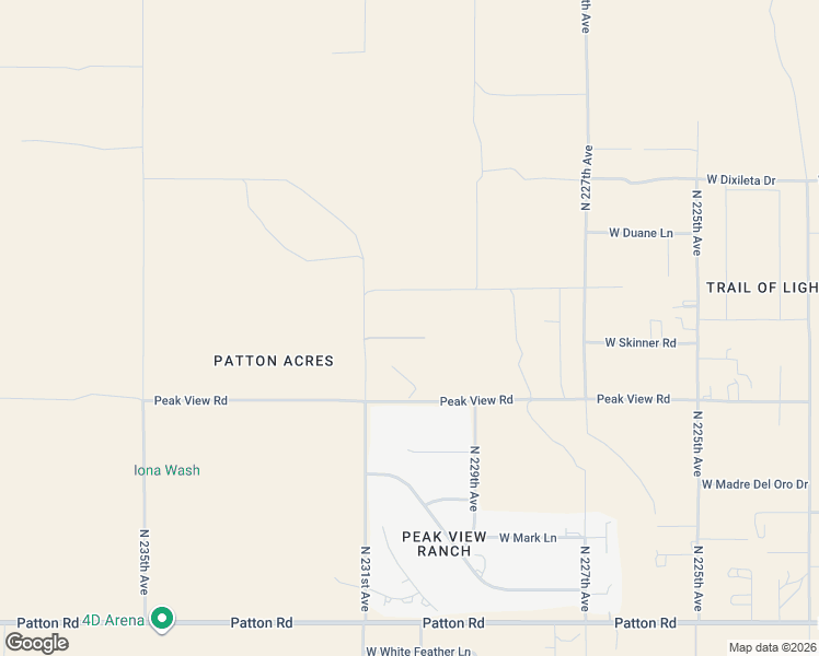 map of restaurants, bars, coffee shops, grocery stores, and more near 23029 West Peak View Road in Wittmann