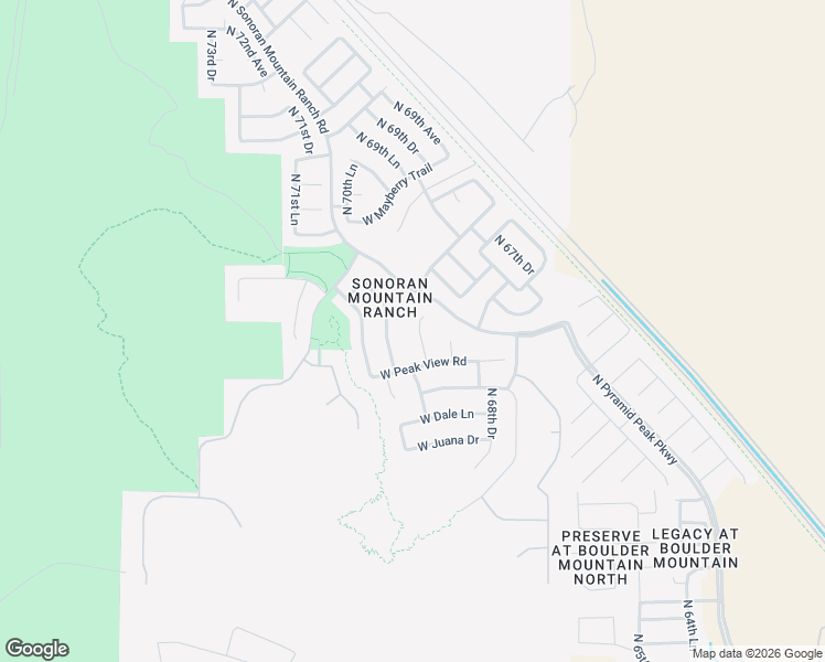 map of restaurants, bars, coffee shops, grocery stores, and more near 29164 North 69th Drive in Peoria