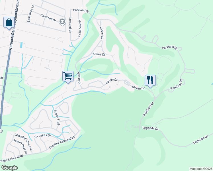 map of restaurants, bars, coffee shops, grocery stores, and more near 4496 Girvan Drive in Myrtle Beach