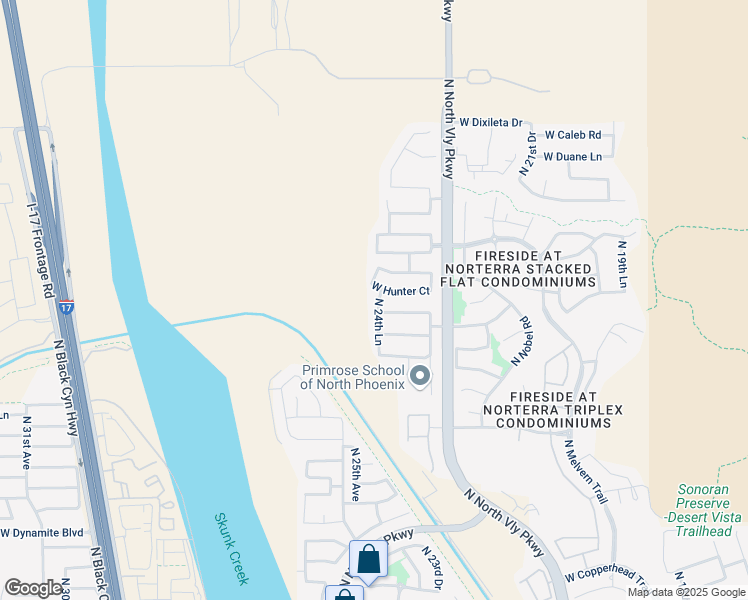 map of restaurants, bars, coffee shops, grocery stores, and more near 29106 North 24th Lane in Phoenix