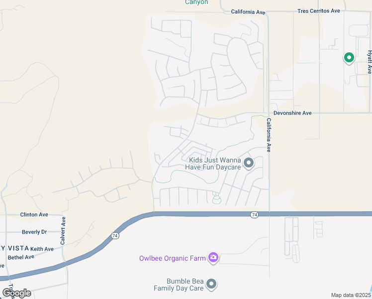 map of restaurants, bars, coffee shops, grocery stores, and more near 255 Firestone Lane in Hemet
