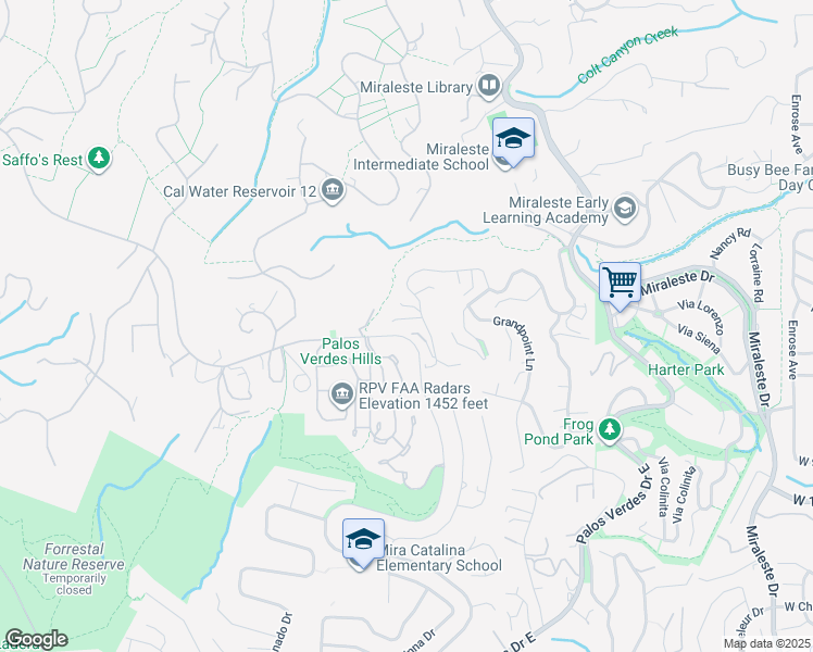 map of restaurants, bars, coffee shops, grocery stores, and more near 3311 Crownview Drive in Rancho Palos Verdes