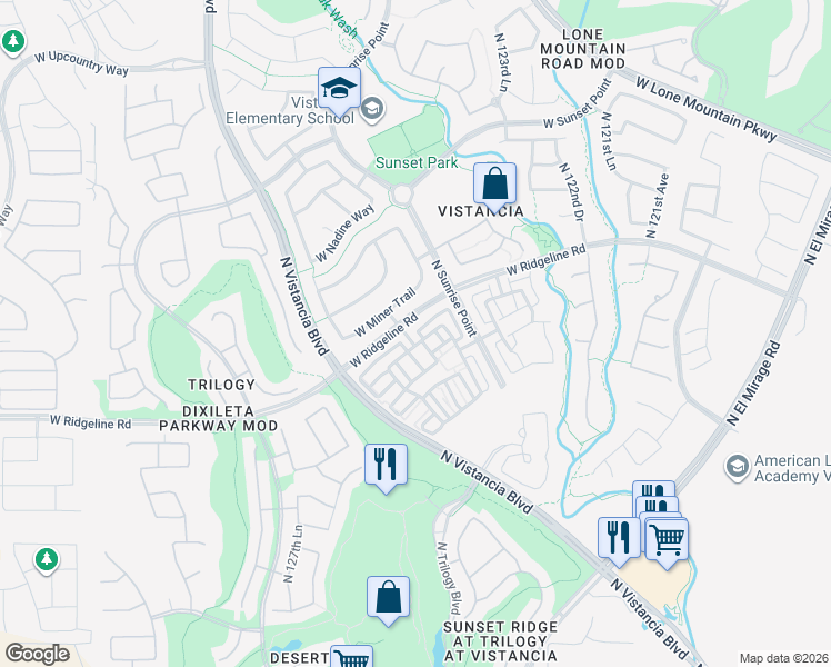 map of restaurants, bars, coffee shops, grocery stores, and more near 29150 North 125th Drive in Peoria