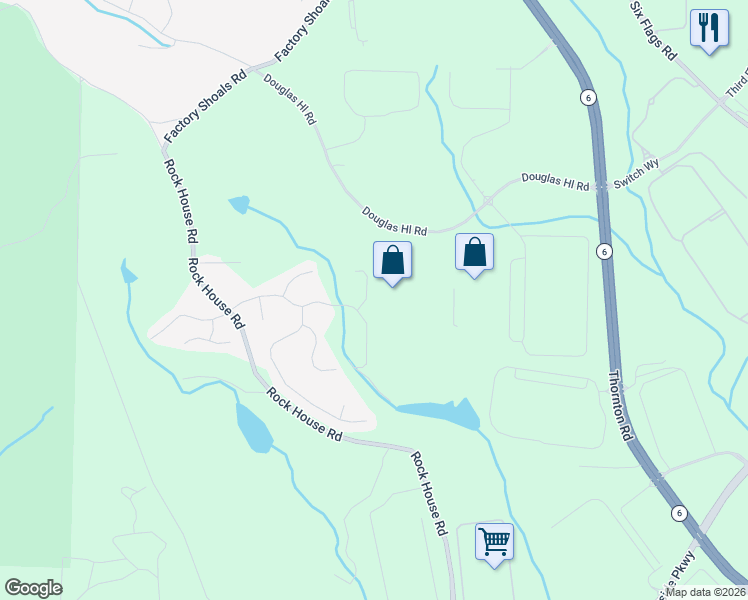 map of restaurants, bars, coffee shops, grocery stores, and more near 1978 Round Ridge Circle in Lithia Springs