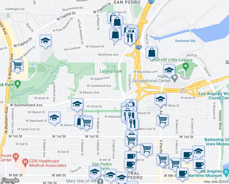 map of restaurants, bars, coffee shops, grocery stores, and more near 780 West Elberon Avenue in Los Angeles