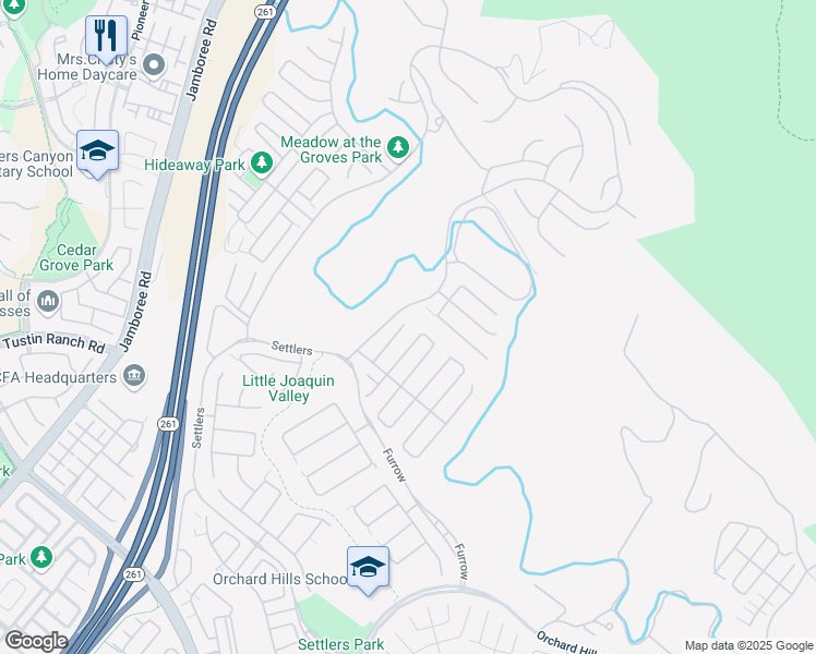 map of restaurants, bars, coffee shops, grocery stores, and more near 104 Whisper Rock in Irvine