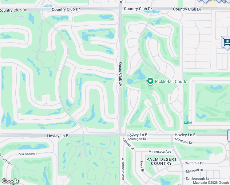 map of restaurants, bars, coffee shops, grocery stores, and more near 717 Arrowhead Drive in Palm Desert