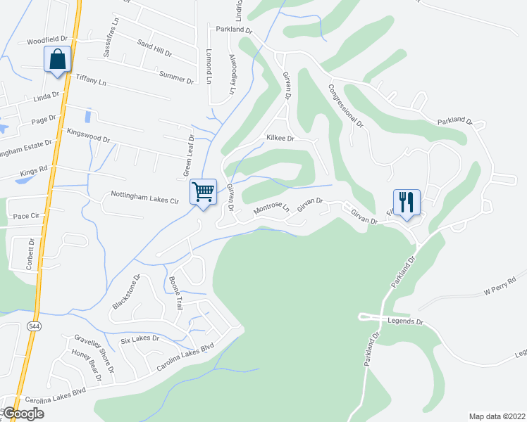map of restaurants, bars, coffee shops, grocery stores, and more near 4475 Girvan Drive in Myrtle Beach