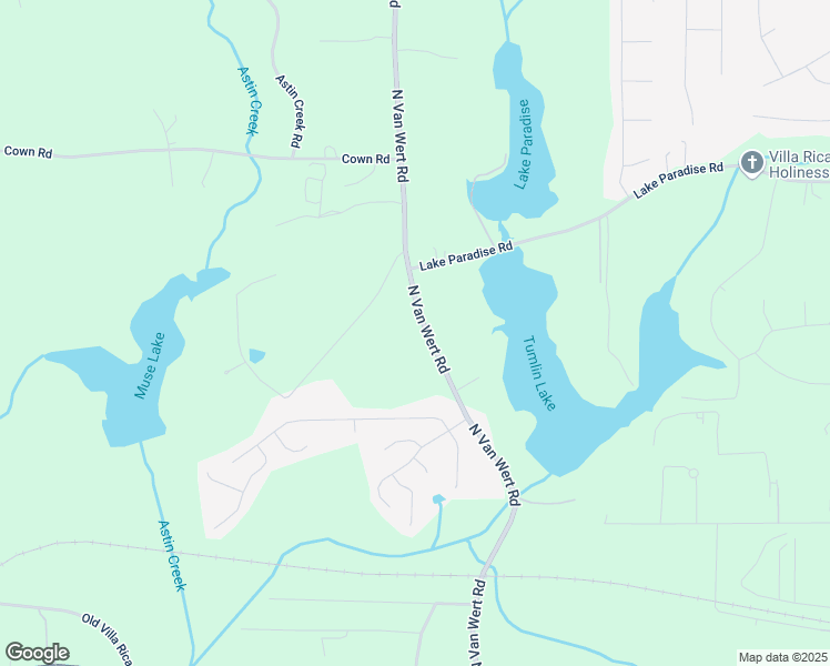 map of restaurants, bars, coffee shops, grocery stores, and more near 604 North Van Wert Road in Villa Rica