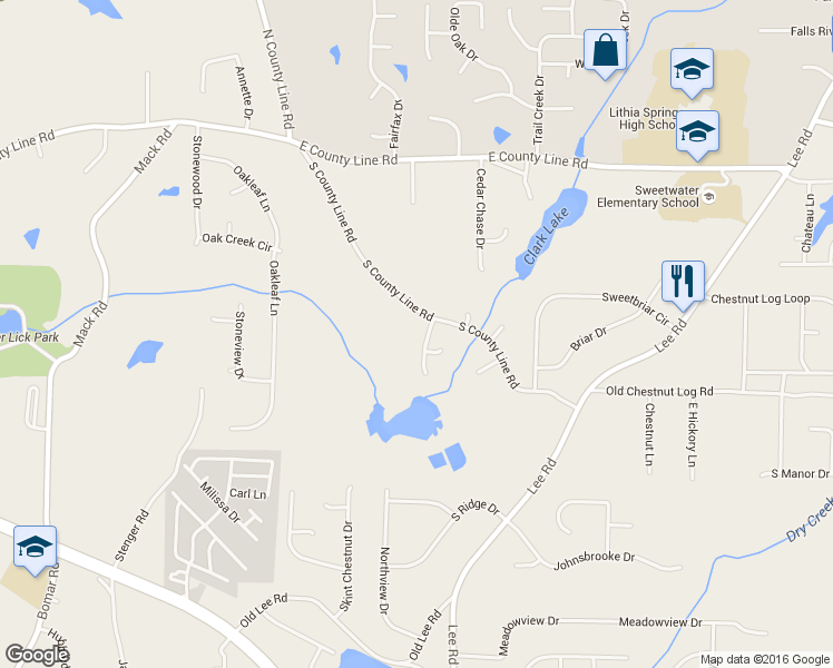 map of restaurants, bars, coffee shops, grocery stores, and more near 2795 Herring Place in Lithia Springs