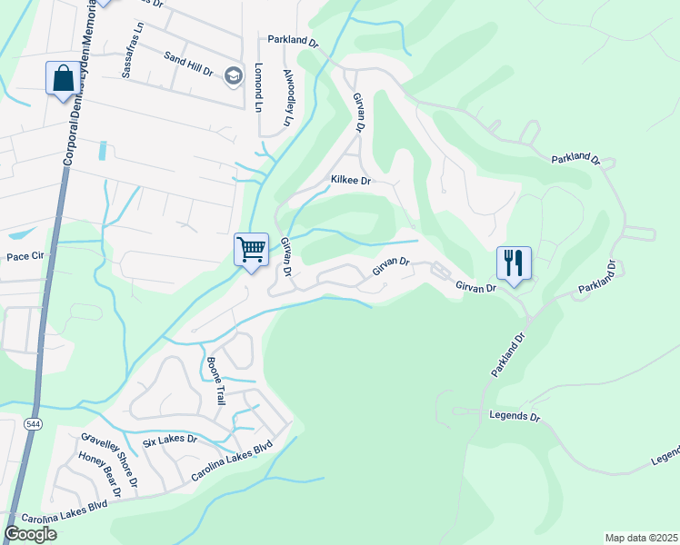 map of restaurants, bars, coffee shops, grocery stores, and more near 4430 Montrose Lane in Myrtle Beach