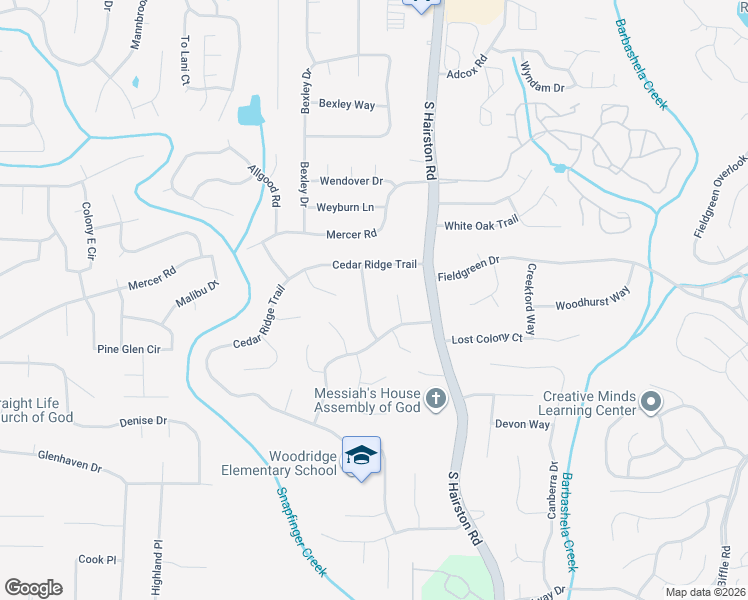 map of restaurants, bars, coffee shops, grocery stores, and more near 1492 Spruce Ridge Way in Stone Mountain