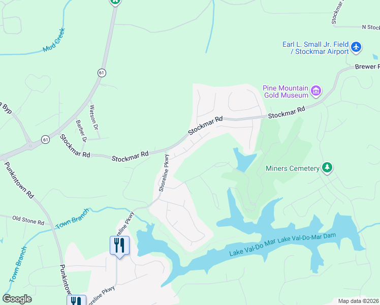 map of restaurants, bars, coffee shops, grocery stores, and more near 9821 Reflections Drive in Villa Rica