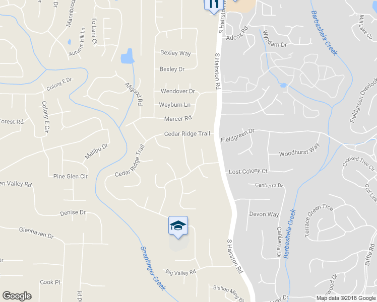 map of restaurants, bars, coffee shops, grocery stores, and more near 1492 Spruce Ridge Way in Stone Mountain