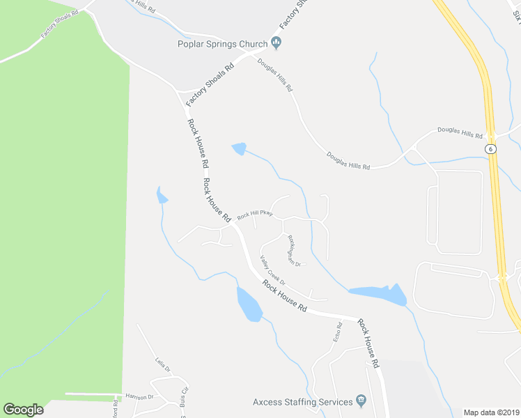 map of restaurants, bars, coffee shops, grocery stores, and more near 862 Rock Hill Parkway in Lithia Springs