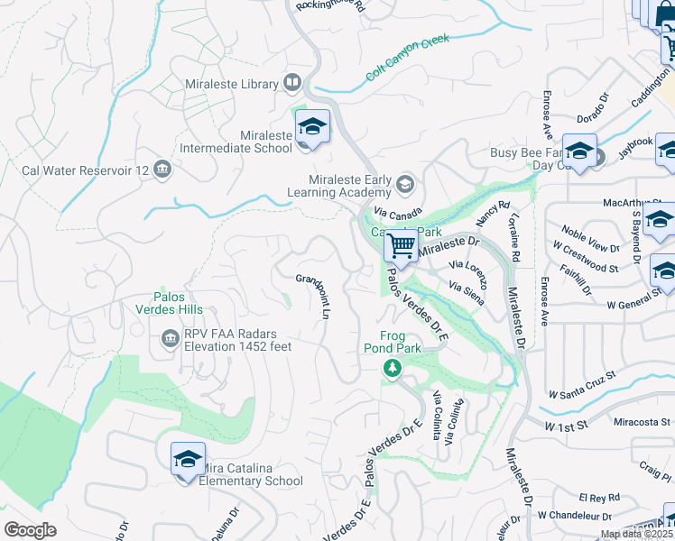 map of restaurants, bars, coffee shops, grocery stores, and more near 2934 Crownview Drive in Rancho Palos Verdes