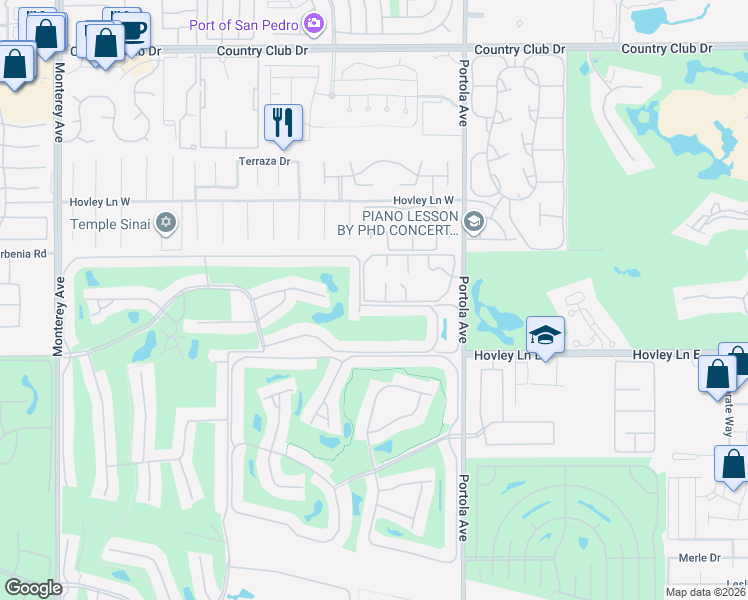 map of restaurants, bars, coffee shops, grocery stores, and more near 124 Willow Lake Drive in Palm Desert