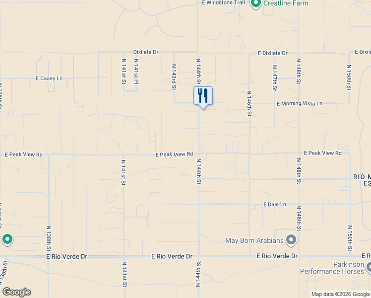 map of restaurants, bars, coffee shops, grocery stores, and more near 14311 East Peak View Road in Scottsdale