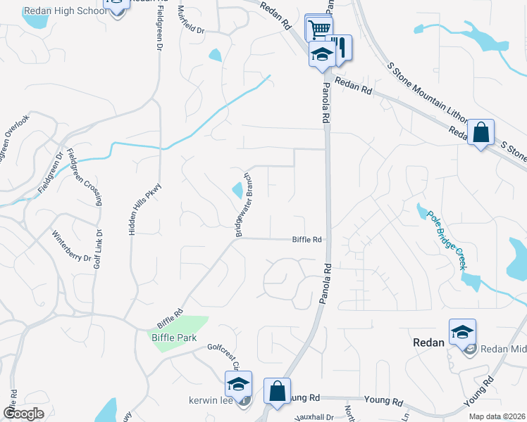 map of restaurants, bars, coffee shops, grocery stores, and more near 1473 Corn Crib Court in Stone Mountain