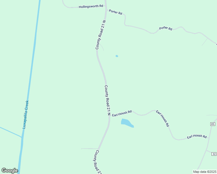 map of restaurants, bars, coffee shops, grocery stores, and more near 2486 County Road 21 North in Fayette