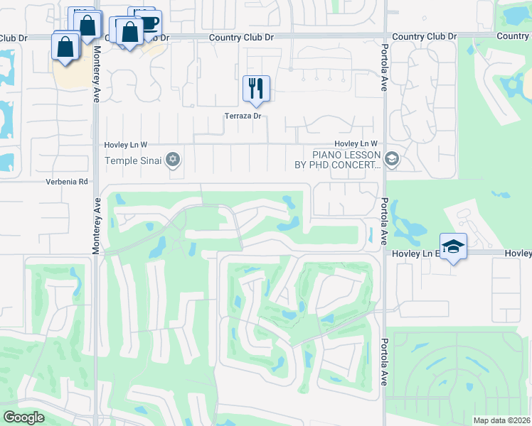 map of restaurants, bars, coffee shops, grocery stores, and more near 337 Villena Way in Palm Desert