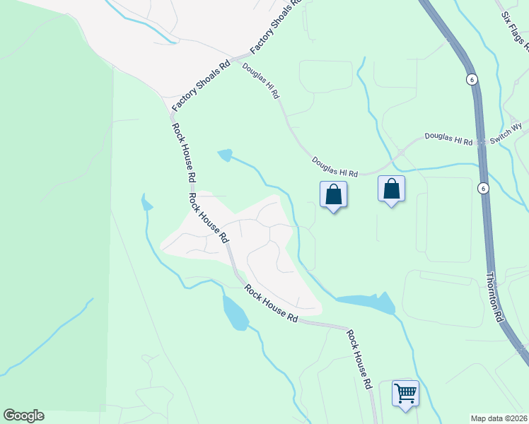 map of restaurants, bars, coffee shops, grocery stores, and more near 822 Rock Hill Parkway in Lithia Springs