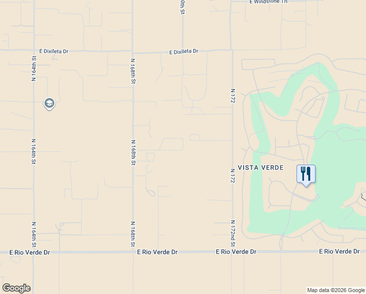 map of restaurants, bars, coffee shops, grocery stores, and more near 169th Street in Rio Verde