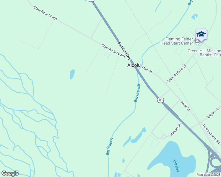 map of restaurants, bars, coffee shops, grocery stores, and more near 1299 State Road S-14-552 in Alcolu