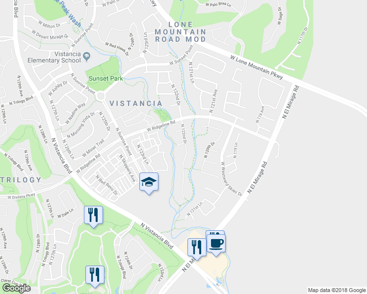 map of restaurants, bars, coffee shops, grocery stores, and more near 12233 West Blackhill Road in Peoria