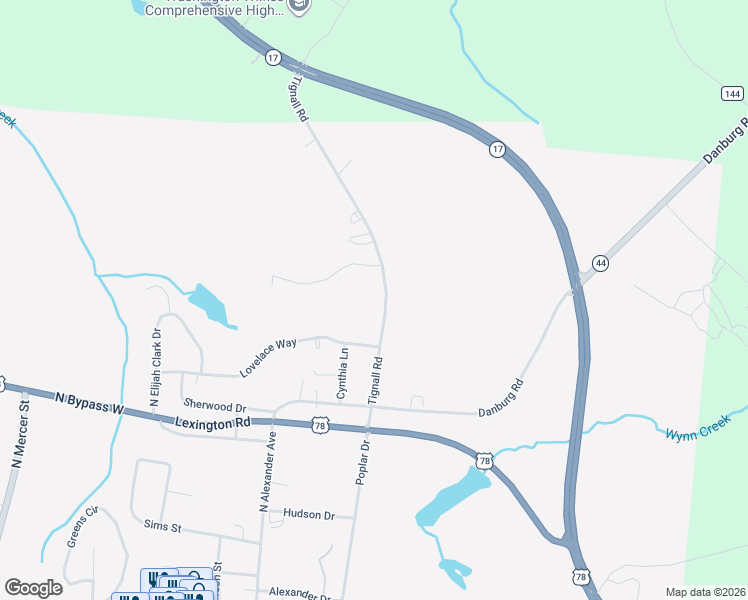 map of restaurants, bars, coffee shops, grocery stores, and more near 118 Tignall Road in Washington