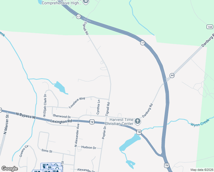 map of restaurants, bars, coffee shops, grocery stores, and more near 118 Tignall Road in Washington