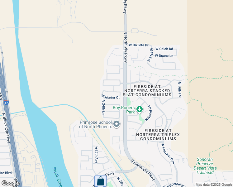 map of restaurants, bars, coffee shops, grocery stores, and more near 2321 West Skinner Drive in Phoenix