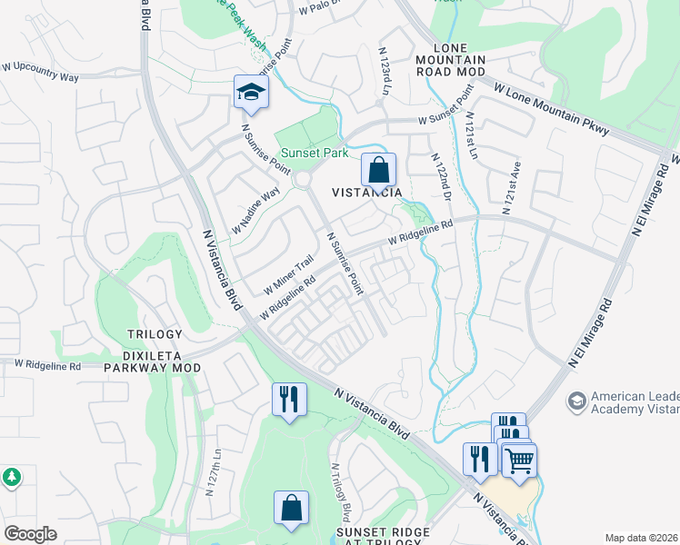 map of restaurants, bars, coffee shops, grocery stores, and more near 29068 North 124th Drive in Peoria