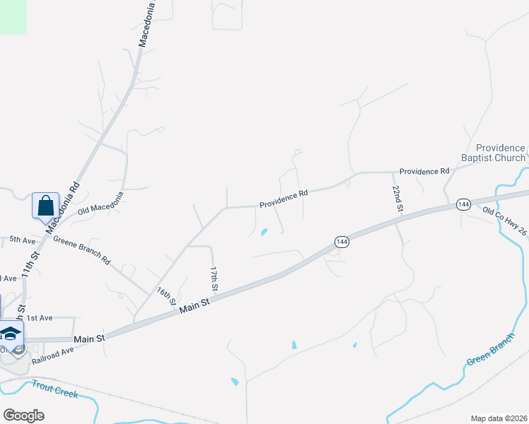 map of restaurants, bars, coffee shops, grocery stores, and more near 741 Providence Road in Ragland