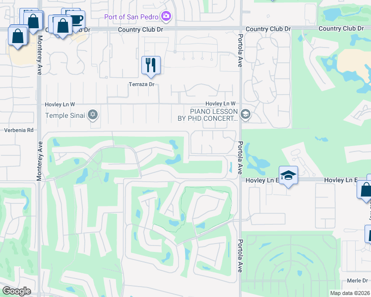 map of restaurants, bars, coffee shops, grocery stores, and more near 341 San Remo Street in Palm Desert